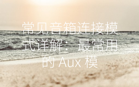 常见音箱连接模式详解：最常用的 Aux 模式适用于哪些场景？ (aux模式是什么)