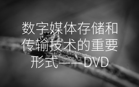 数字媒体存储和传输技术的重要形式——DVD碟片 (dvd碟片是做什么的)