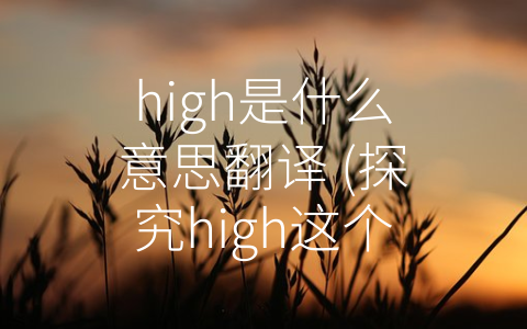 high怎么读图片