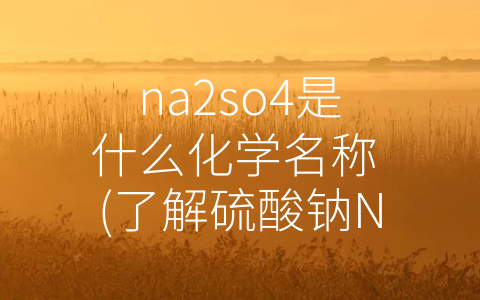 na2so4是什么化学名称 (了解硫酸钠Na2SO4，探索无限潜力)