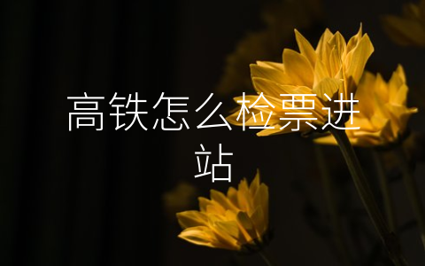 高铁怎么检票进站