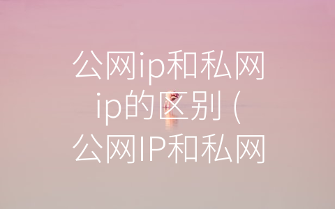 公网ip和私网ip的区别 (公网IP和私网IP的区别及优缺点分析)