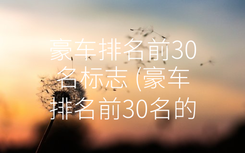 豪车排名前30名标志 (豪车排名前30名的标志：品牌实力和高质量舒适体验)