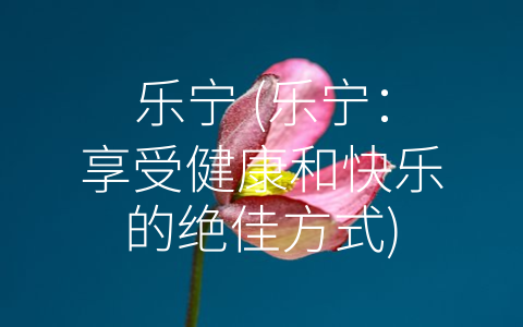 乐宁 (乐宁：享受健康和快乐的绝佳方式)