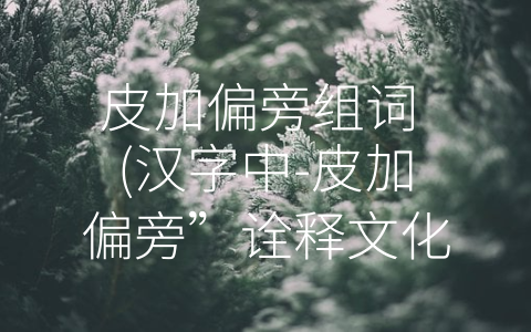 皮加偏旁组词 (汉字中-皮加偏旁”诠释文化内涵)