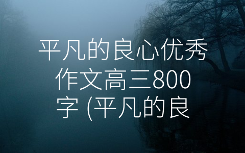 平凡的良心优秀作文高三800字 (平凡的良心，铸就优秀作文)