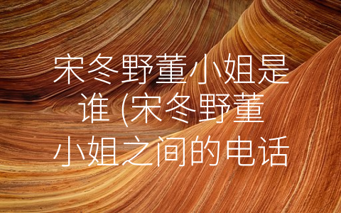 宋冬野董小姐是谁 (宋冬野董小姐之间的电话，所代表的不仅是歌迷与偶像之间的联系，更是人与人之间心灵间的桥梁)