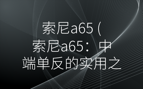 索尼a65 (索尼a65：中端单反的实用之选)