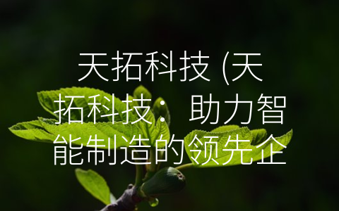 天拓科技 (天拓科技：助力智能制造的领先企业)