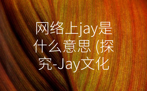 网络上jay是什么意思 (探究-Jay文化”：年轻人的社交信仰和文化魅力)