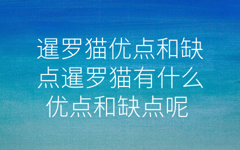 暹罗猫优点和缺点暹罗猫有什么优点和缺点呢 (暹罗猫优缺点大揭秘，养之前必读！)