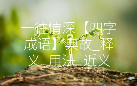 一往情深【四字成语】典故_释义_用法_近义词_成语故事 (一往情深——永恒的爱情信仰)