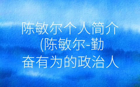 陈敏尔个人简介 (陈敏尔-勤奋有为的政治人物)