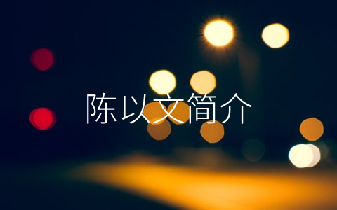 陈以文简介