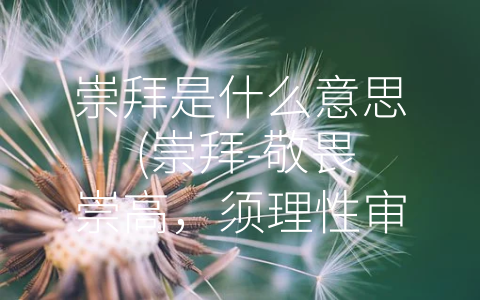 崇拜是什么意思 (崇拜-敬畏崇高，须理性审视)