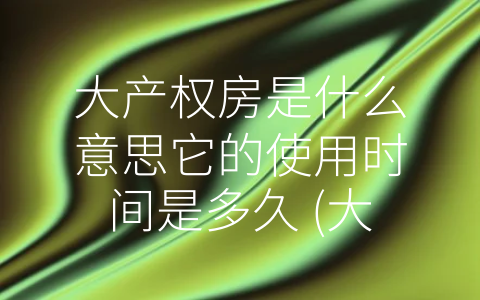 大产权房是什么意思它的使用时间是多久 (大产权房使用时间详解，需注意产权续期和过户问题！)