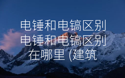 电锤和电镐区别电锤和电镐区别在哪里 (建筑工人必备电动工具-电锤和电镐的区别)