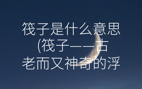 筏子是什么意思 (筏子——古老而又神奇的浮动装置)