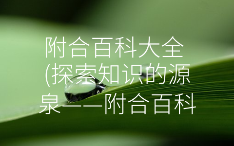 附合百科大全 (探索知识的源泉——附合百科大全)