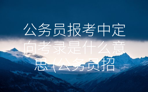 公务员报考中定向考录是什么意思 (公务员招录中的特殊渠道：定向考录)