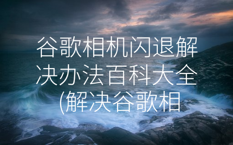 谷歌相机闪退解决办法百科大全 (解决谷歌相机闪退问题的五种方法)