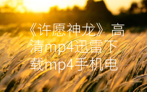 《许愿神龙》高清mp4迅雷下载mp4手机电影80s手机电影 (传承中华文化的经典之作——《许愿神龙》)