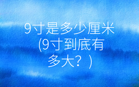 9寸是多少厘米 (9寸到底有多大？)