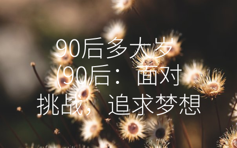 90后多大岁 (90后：面对挑战，追求梦想的一代)