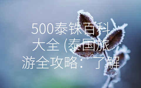 500泰铢百科大全 (泰国旅游全攻略：了解文化、历史、美食和购物的一站式指南！)