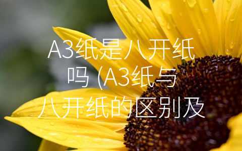 A3纸是八开纸吗 (A3纸与八开纸的区别及应用)