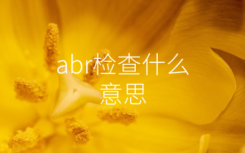 abr检查什么意思