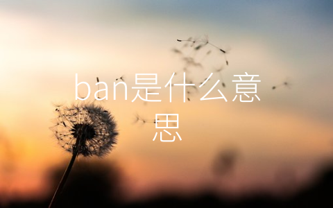 ban是什么意思