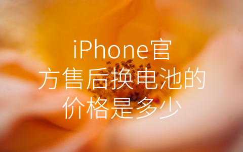 iPhone官方售后换电池的价格是多少