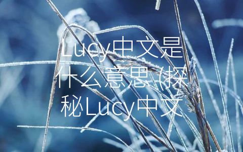 Lucy中文是什么意思 (探秘Lucy中文的多重含义与文化渊源)