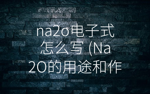 na2o电子式怎么写 (Na2O的用途和作用)