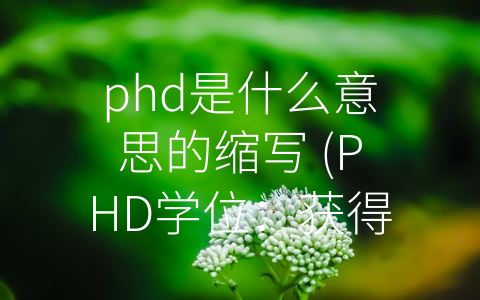 phd是什么意思的缩写 (PHD学位：获得价值和挑战)