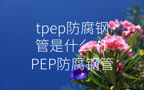 tpep防腐钢管是什么 (TPEP防腐钢管-耐腐蚀、抗冲击，保障工业生产)