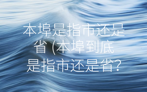 本埠是指市还是省 (本埠到底是指市还是省？)