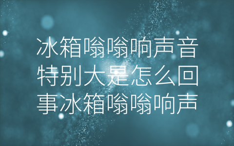 冰箱嗡嗡响声音特别大是怎么回事冰箱嗡嗡响声音特别大原因 (冰箱嗡嗡响声音特别大的原因分析及解决方法)