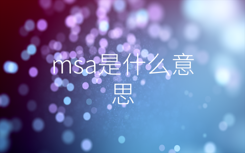 msa是什么意思