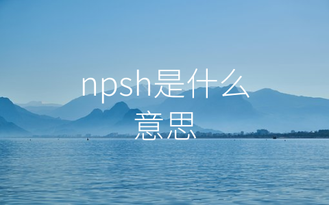 npsh是什么意思