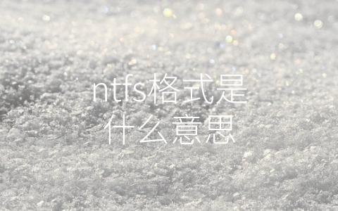 ntfs格式是什么意思