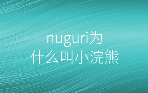 nuguri为什么叫小浣熊