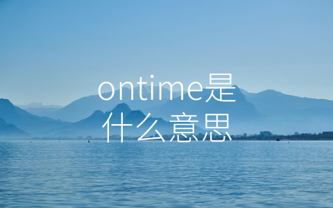 ontime是什么意思