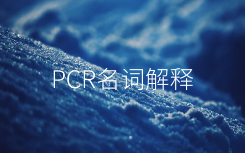 PCR名词解释