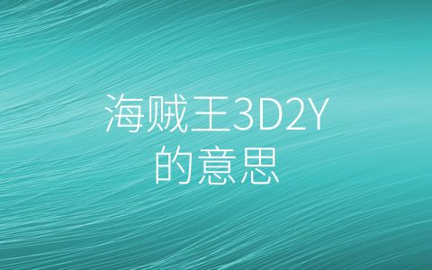 海贼王3D2Y的意思